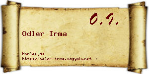 Odler Irma névjegykártya