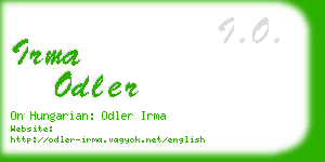 irma odler business card